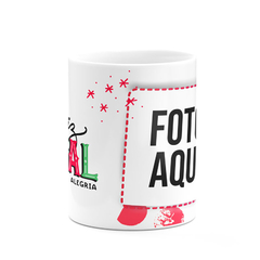 Caneca Feliz Natal - Paz, Amor e Alegria - Com Foto - Mai Personalizados