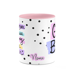 Caneca Girl Boss com Nome - Rosa - Mai Personalizados