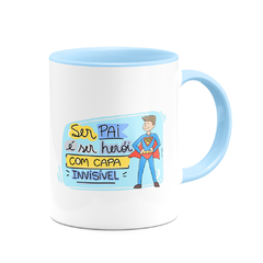 Caneca Herói com Capa Invisível com Nome - Colors - comprar online