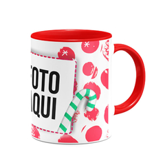 Caneca Feliz Natal - Paz, Amor e Alegria - Com Foto - Mai Personalizados