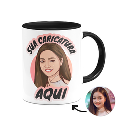 Caneca Colors com Foto Caricatura e Nome