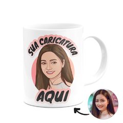 Caneca Branca com Foto Caricatura e Nome