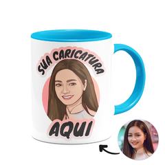 Caneca Colors com Foto Caricatura e Nome