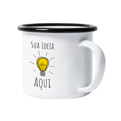 Caneca Esmaltada com Borda Prateada - comprar online