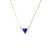 Colar de triângulo com pedra natural azul banhado a ouro 18k