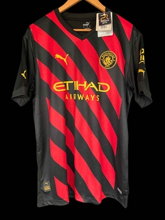 Manchester City Away 22/23 Masculina - Preto+Vermelho