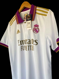 Real Madrid Polo Dourada/Branca/Roxa-21/22 - comprar online