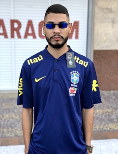 Brasil Gola Alta Azul Escuro