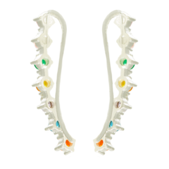 Brinco Arco-Íris Ear Cuff feito com prata - comprar online