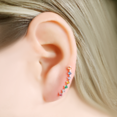 Brinco Arco-Íris Ear Cuff feito com prata na internet