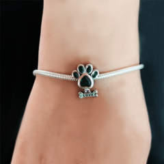 Berloque para bracelete feito em prata patinha com ossinho - comprar online