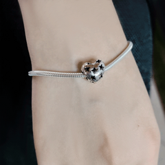 Berloque para bracelete feito com prata Coração Estrelado - comprar online