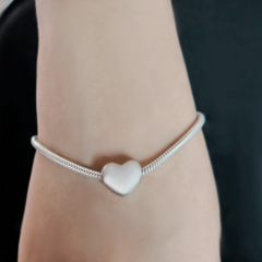 Berloque para bracelete feito com prata Coração - comprar online