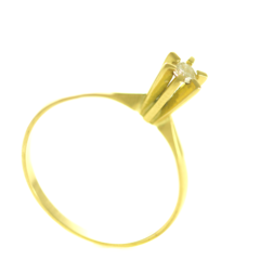 Anel feito em Ouro 18K Diamante Solitário - comprar online