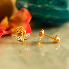 Brinco Flor feito com Ouro 18K Três Cores na internet