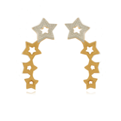 Brinco Ear Cuff Estrelas feito com Ouro 18K