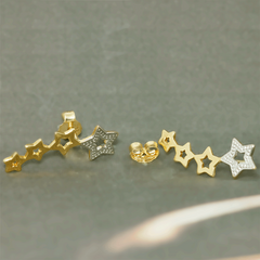 Brinco Ear Cuff Estrelas feito com Ouro 18K na internet