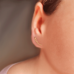 Brinco Ear Cuff Bolinhas feito em Ouro 18K - Arlindo Joias