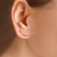 Brinco Ear Cuff Bolinhas feito em Ouro 18K - comprar online