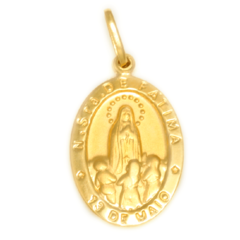 Medalha Nossa Senhora de Fátima feito com Ouro 18K