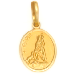 Medalha de São Roque feita com Ouro 18K