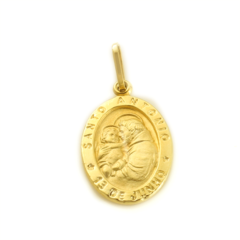 Medalha Santo Antônio feita com Ouro 18K