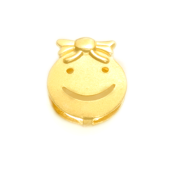 Pingente smiley Bonequinha feita em Ouro 18K