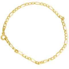 Pulseira Masculina Groumet Alternada Fígaro feita com Ouro 18k