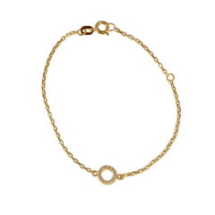 Pulseira Infantil feita com ouro 18K cravejada com zircônias