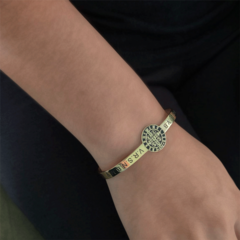 Bracelete banhado a Ouro Oração de São Bento - comprar online
