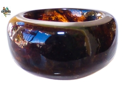 Anillo De Ámbar Auténtico Paisajes Musgo #8.5 (M6)