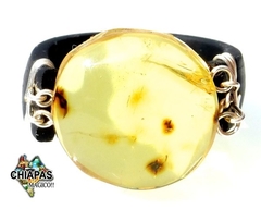 Anillo De Caucho Y Ámbar #9 (C4)