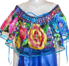 Blusa De Chiapaneca Azul Rey #004