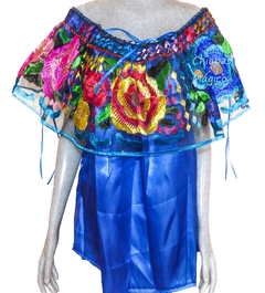 Blusa De Chiapaneca Azul Rey #004 - comprar en línea