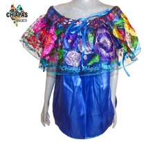 Blusa De Chiapaneca Azul Rey #005 (XL) - comprar en línea