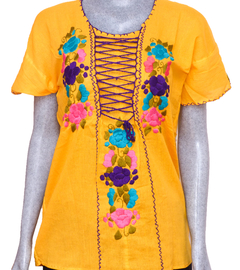 Blusa Mod036 Amarilla/Flores (XS) - comprar en línea