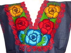 Blusa Zinacantán Mezclilla/Multicolor #002 (S)