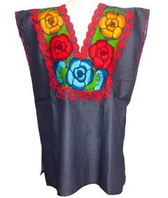 Blusa Zinacantán Mezclilla/Multicolor #002 (S) - comprar en línea