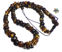Collar Chips De Ámbar Musgoso & Tejido Ajustable (50 CM)