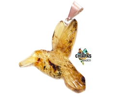Dije Colibrí De Ámbar & Plata Ley .925 - Chiapas Mágico