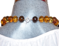 Collar con Esferas De Ámbar & Plata Ley (67 CM)