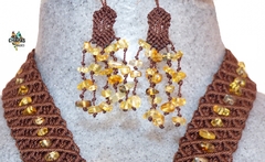Collar Tejido de Ámbar con Aretes / Racimo - comprar en línea