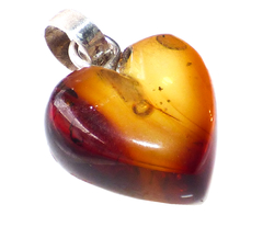 Dije Corazón Pequeño De Ámbar & Plata Laminada #032