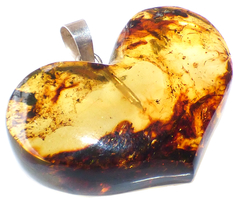 Dije Corazón Ámbar & Plata Laminada #023