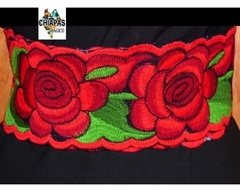 Cintos de Zinacantán Bordados Máquina (Rosas Rojas) (copia) en internet