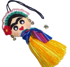 Pompones de Frida con aretes y rebozo (Fiestas Patrias) - Chiapas Mágico