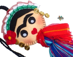Pompones de Frida con aretes y rebozo (Fiestas Patrias) en internet