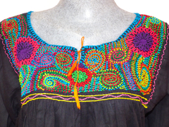 Blusón De Nuditos Negra/Multicolor #006 (Unitalla)