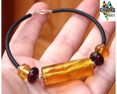 Pulsera Con Tubo De Ámbar & Plata (#3) en internet