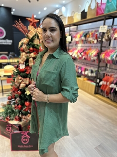 CAMISA MALDIVAS VERDE MILITAR - Nathália Ramos Store